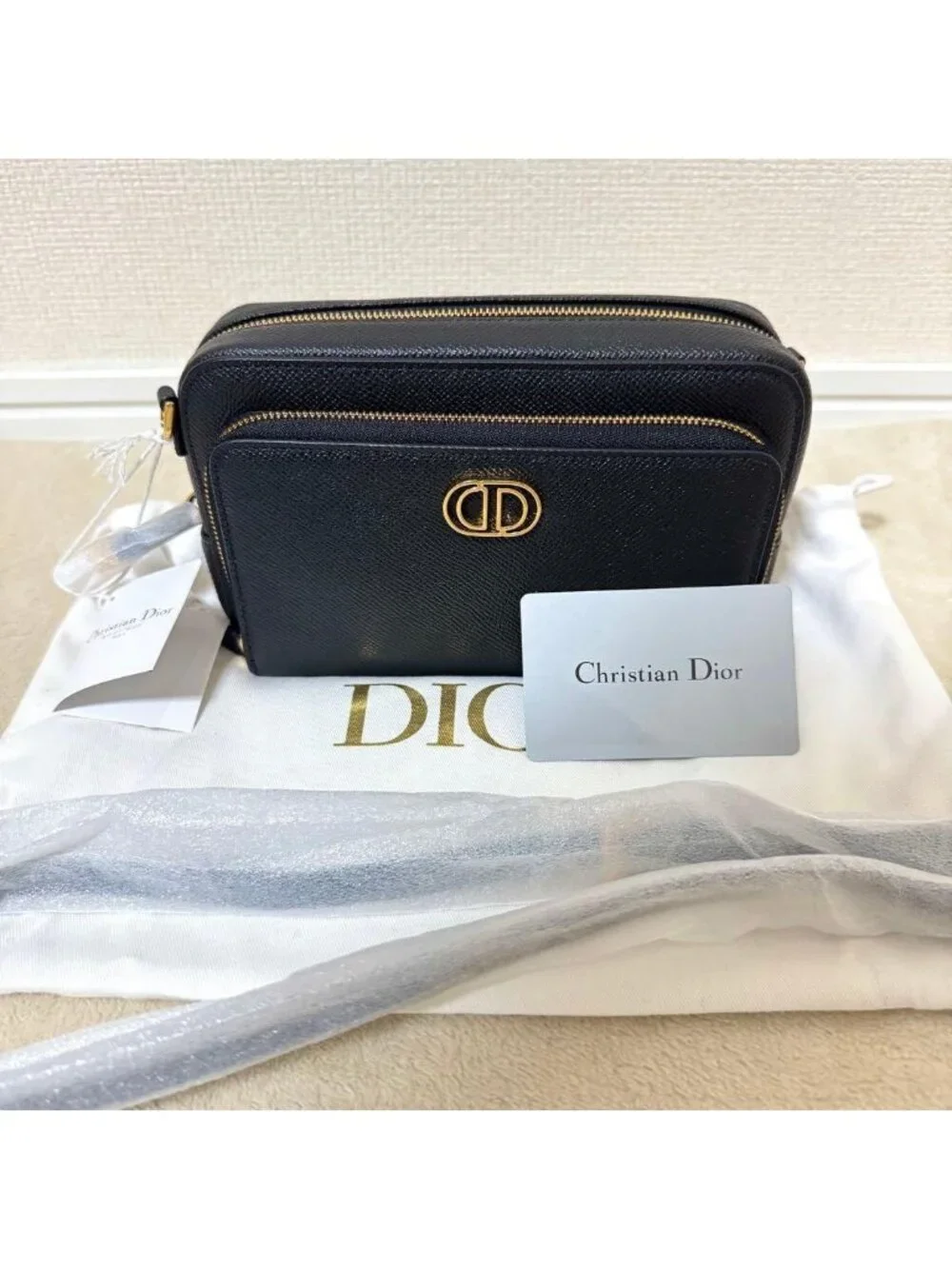 Dior Tagged Caro Camera Bag Shoulder Leather - Picture 1 of 8